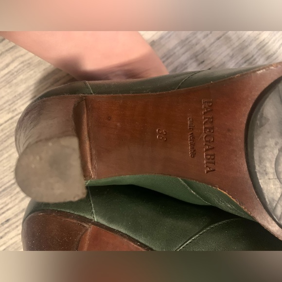 Paregabia Green Leather Heels with Fringe and Laces - Picture 5 of 11